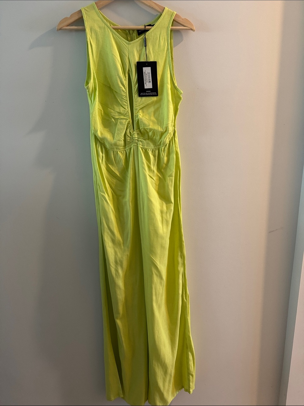 PrettyLittleThing Neon Lime Wide Leg Jumpsuit